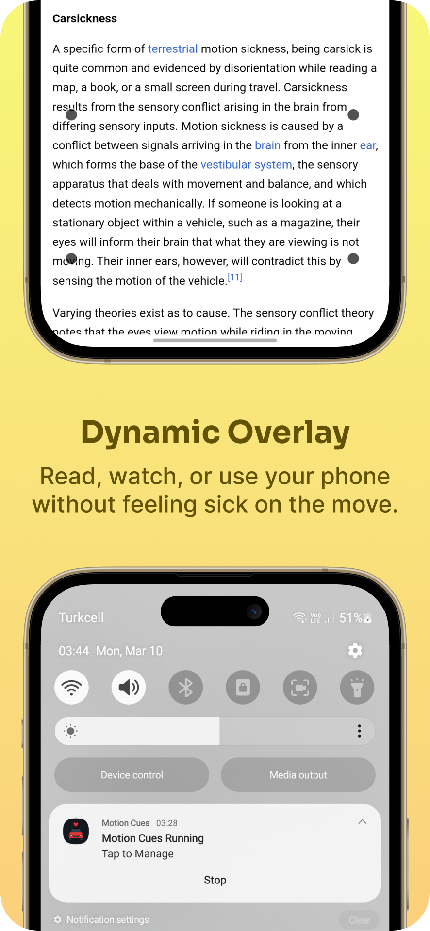 Motion Cues app screen 3