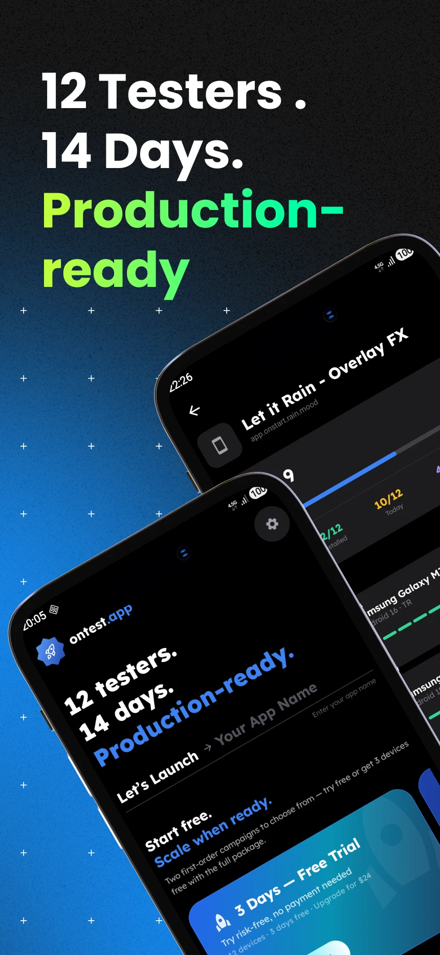 onTest app screen 1